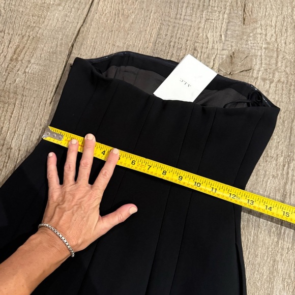 ALC Elizabeth Strapless Midi Dress in Black. - Picture 8 of 10